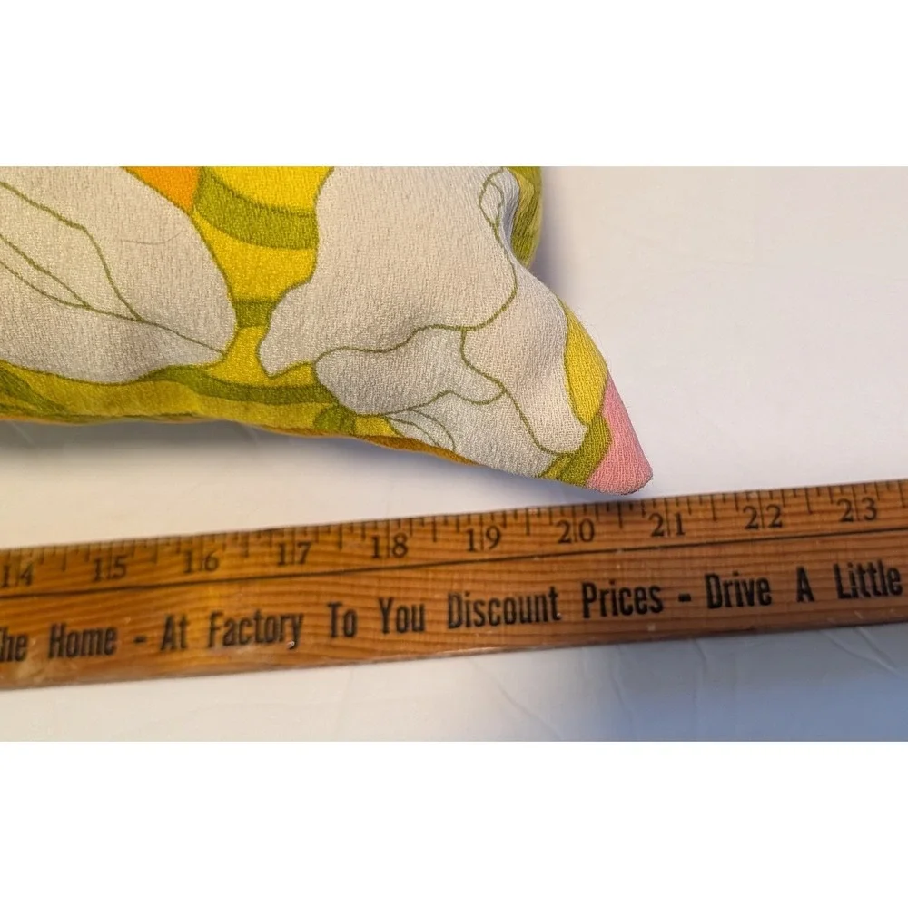 Vintage MCM Floral Pillow 60s 70s Groovy Mod Accent Pastel‎ Psychedelic Cottage